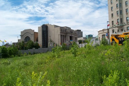 Daly Wasteland: Site of the former Daly building (Union Station in background)